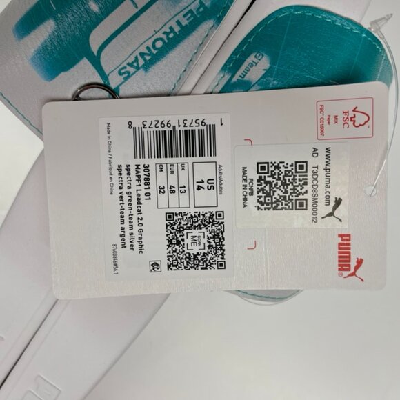 NEW Puma unisex-adult Mapf1 Leadcat 2.0 Graphic Slide Spectra Green-Mercedes - Picture 4 of 5